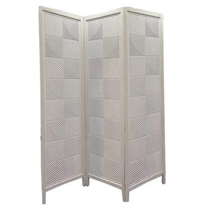 White Washed Wood Room Divider: Modern Home Partition