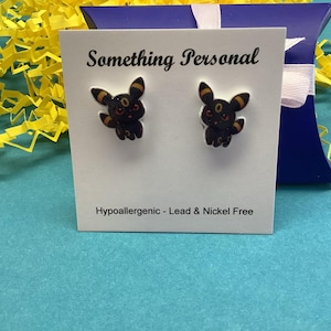 Umbreon - Pokemon Inspired Stud Earrings - Gift Boxed - Chibi Cute - Eevolution