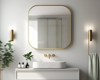 Exclusive Square Mirror | Home Decor Mirror | Asymmetrical Mirror | Irregular Mirror | Bathroom Mirror | Vanity Mirror | Unique Mirror