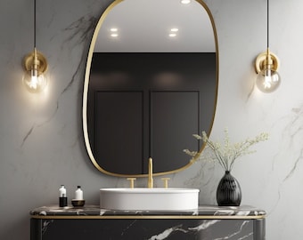 Exclusive Mirror | Home Decor Mirror | Asymmetrical Mirror | Irregular Mirror | Bathroom Mirror | Vanity Mirror | Wavy Mirror, Unique Mirror