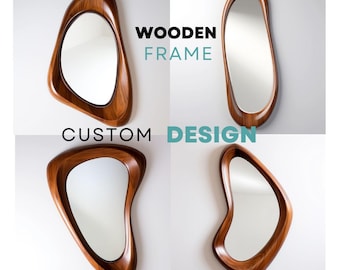 Custom Design Mirror |   Mirror Set of 5  | Wooden Frame Mirror