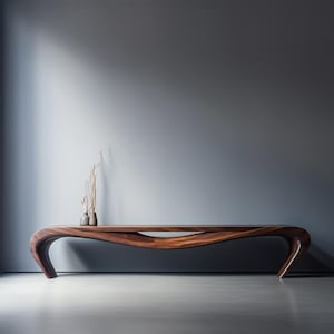 Walnut Wooden Bench, Modern Wooden Bench, Mid-Century Bench, Entryway Bench, Handmade Bench