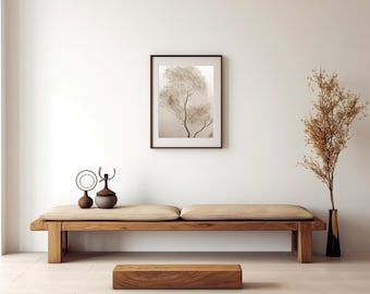 Natural Wooden Bench, Mid-Century Bench, Entryway Bench, Handmade Bench, Rustic Bench