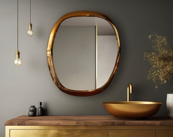 Exclusive Mirror | Home Decor Mirror | Asymmetrical Mirror | Irregular Mirror | Bathroom Mirror | Vanity Mirror | Wavy Mirror, Unique Mirror