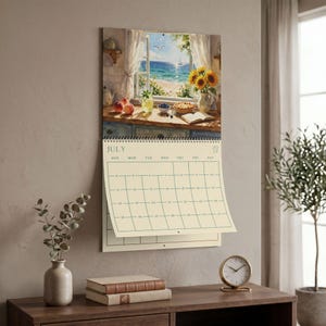 Calendario de pared para cocina 2027 Calendario vintage 2027 Calendario de acuarela 2027 para pared Inicio en domingo Decoración Regalo Regalo de Navidad imagen 11