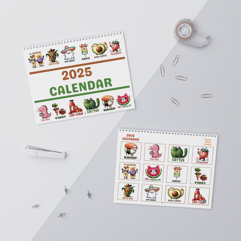 2025 Funny Calendar 2025 Wall Calendar Animal Memes 2025 Cat Calendar
