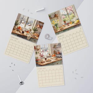 Calendario de pared para cocina 2027 Calendario vintage 2027 Calendario de acuarela 2027 para pared Inicio en domingo Decoración Regalo Regalo de Navidad imagen 13