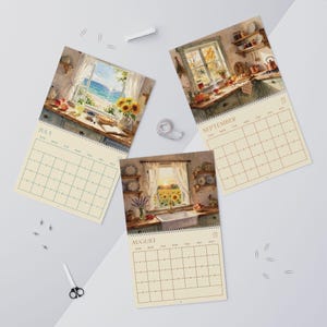 Calendario de pared para cocina 2027 Calendario vintage 2027 Calendario de acuarela 2027 para pared Inicio en domingo Decoración Regalo Regalo de Navidad imagen 15