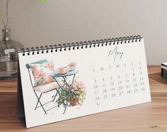 2026 Watercolor Desk Calendar | Seasonal Art, Office Decor