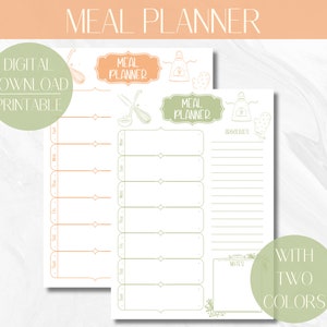 Weekly Meal Planner Grocery List Printable Meal Planner Printable Family Meal Planner Printable Template Meal Plan Printable Groceries