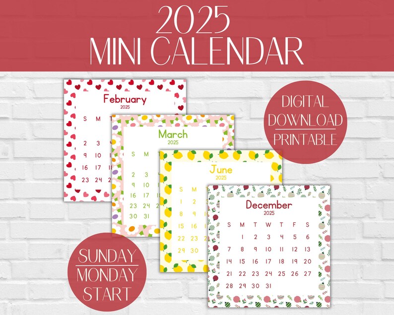 Mini Calendar 2025 Printable Mini - Il 794xN.6523110109 7urq 