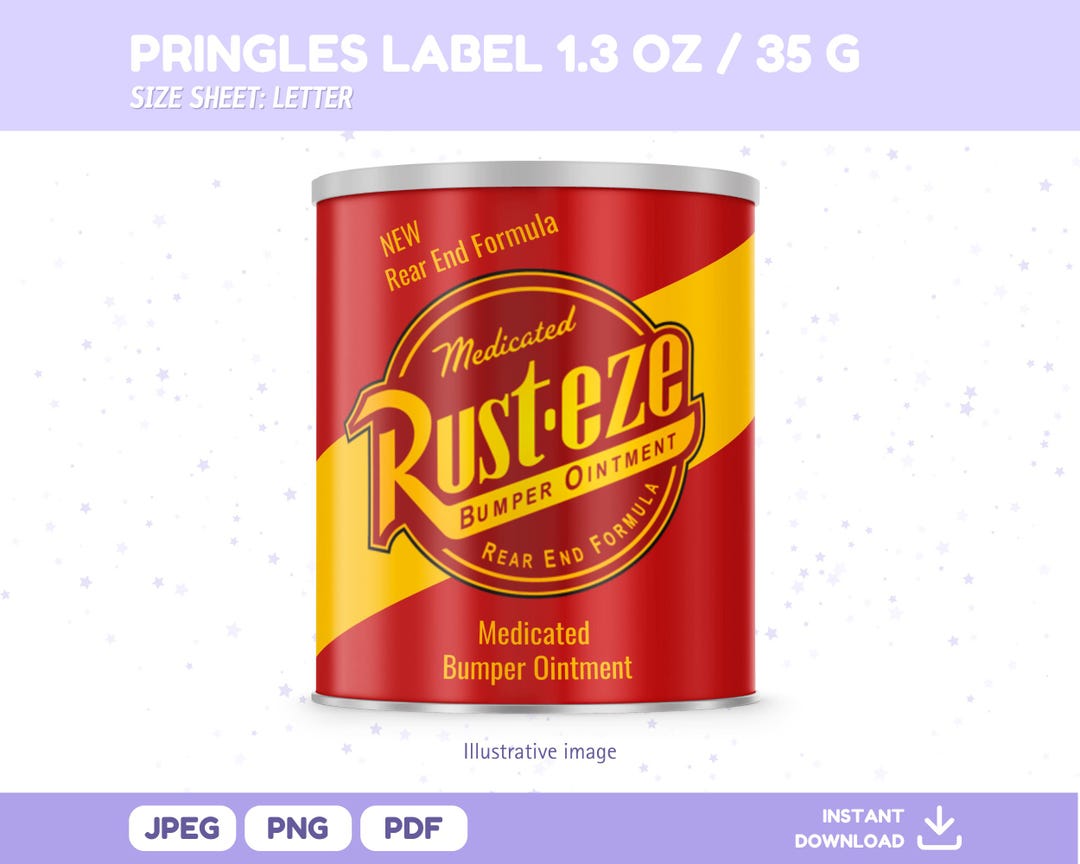 Pringles Party Labels 1.3 Oz - 37 G / PDF - PNG - JPEG / Snack Can Tube / Cars / Lightning Mcqueen / Rusteze, Dinoco, Motor Oil - Etsy Japan