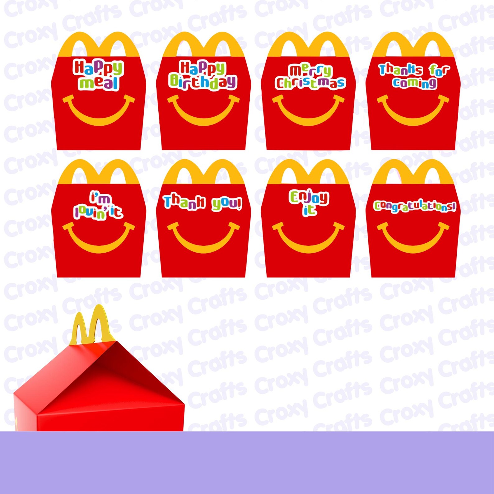 Happy Meal / Box Template / Favor Box / Gift Birthday Etsy Happy Meal / Box Template / Favor Box / Gift Birthday Etsy