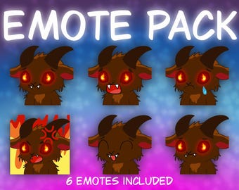 Demon Goat Emote Pack: 6 Fiery Twitch & Discord Emotes (Digital Download)