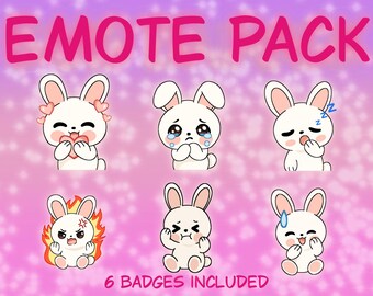 Bunny Emotes Pack for Twitch, Discord Streaming (Digital Download)