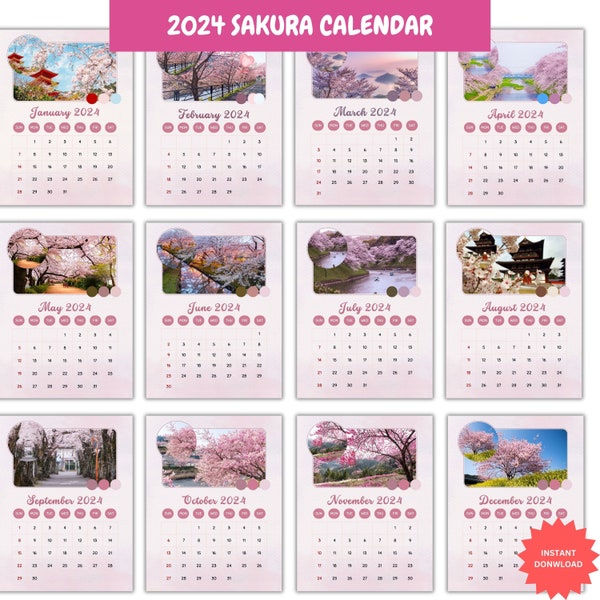 2024 Sakura Calendar Etsy