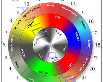 Cartaz de medicina tradicional chinesa Relógio de órgão DIN A3 (para download)