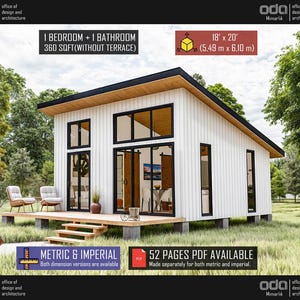 Cabin House-Pläne 18 x 20, kleine Haus-Pläne, Cabin DIY-Pläne, kleine Cottage-Pläne, kleine Cabin-Pläne, kleine Cabin-Pläne, kleine Haus-Adu-Pläne