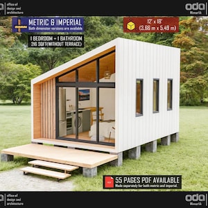 Planos de cabañas de 3,6 x 5,4 m, plano de casa pequeña de 19 m², plano de casa, plano de casa pequeña