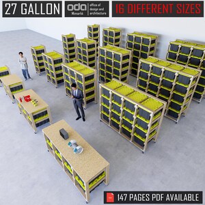 27 Gallon Tote Rack Plans, DIY Tote Storage Rack, 27 Gallon Tote Storage Plans, Tote Garage Storage Rack, Wooden Custom Storage Plans
