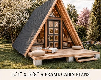 Progetti di cabine con struttura a A da 12' x 17', 1 camera da letto 200 piedi quadrati, progetto di casa con struttura a A, cabina fai da te, progetti di case minuscole, progetti di piccole case