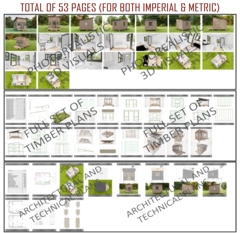 Cabin House Plan 10x12, Tiny House Plans, Cottage Home, Small Guest ...