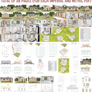 22'x34' Barndominium Plans, 750 SQFT Cottage Plan, 3 Bedroom Farmhouse Blueprints, House Floor Plan image 8