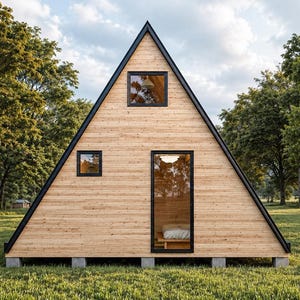 20'x25' A-Frame Cabin Plans, 500 SQFT, Tiny House 2 Bedroom, Loft House Blueprint image 9