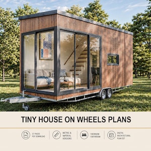Tiny House op wielen, hutplan, bouwtekening voor een klein huis