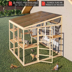 Cat House Plans 9x9, Pet Shelter, Outdoor Catio Plan, DIY Animal Shelter