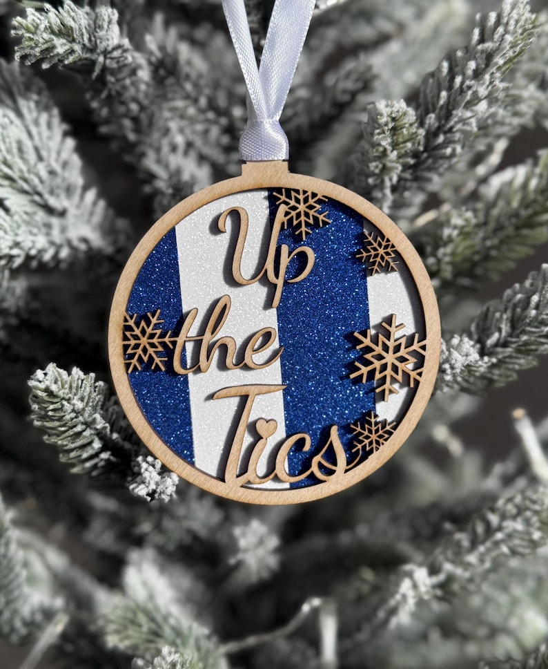 Wigan Athletic Christmas Bauble (unofficial) - 'Up the Tics' Handmade, Latics Fan Gift, Stocking Filler (50p to Charity) image 1