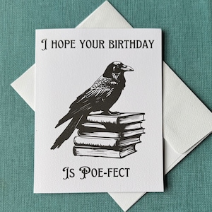 Cartão de aniversário de Poe Raven
