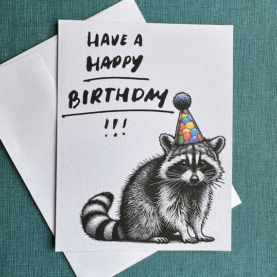 Happy Birthday Raccoon Card