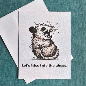 Cartão Vamos Assobiar para o Abismo Possum