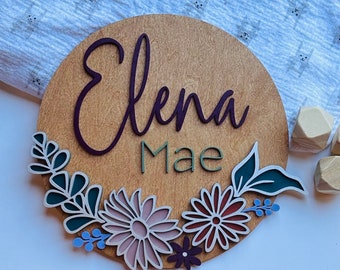 Floral Baby Name Sign