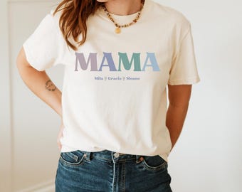 Custom Mama Shirt, Mama T-shirt, Custom Kid's names shirt, mother's day gift