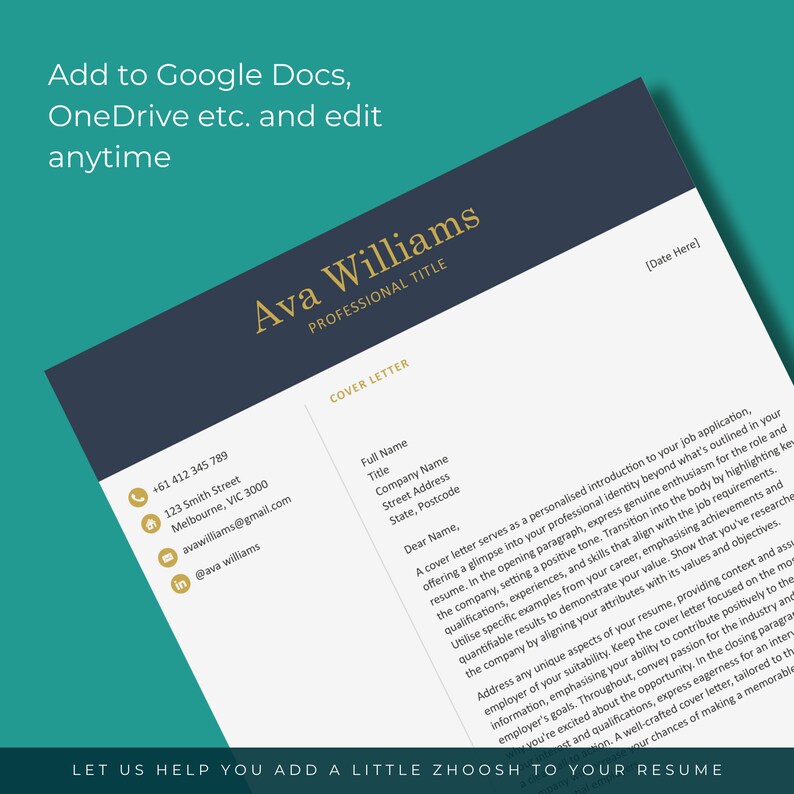 Resume, Resume Template, Cover Letter, Cover Letter Template, Resume ...