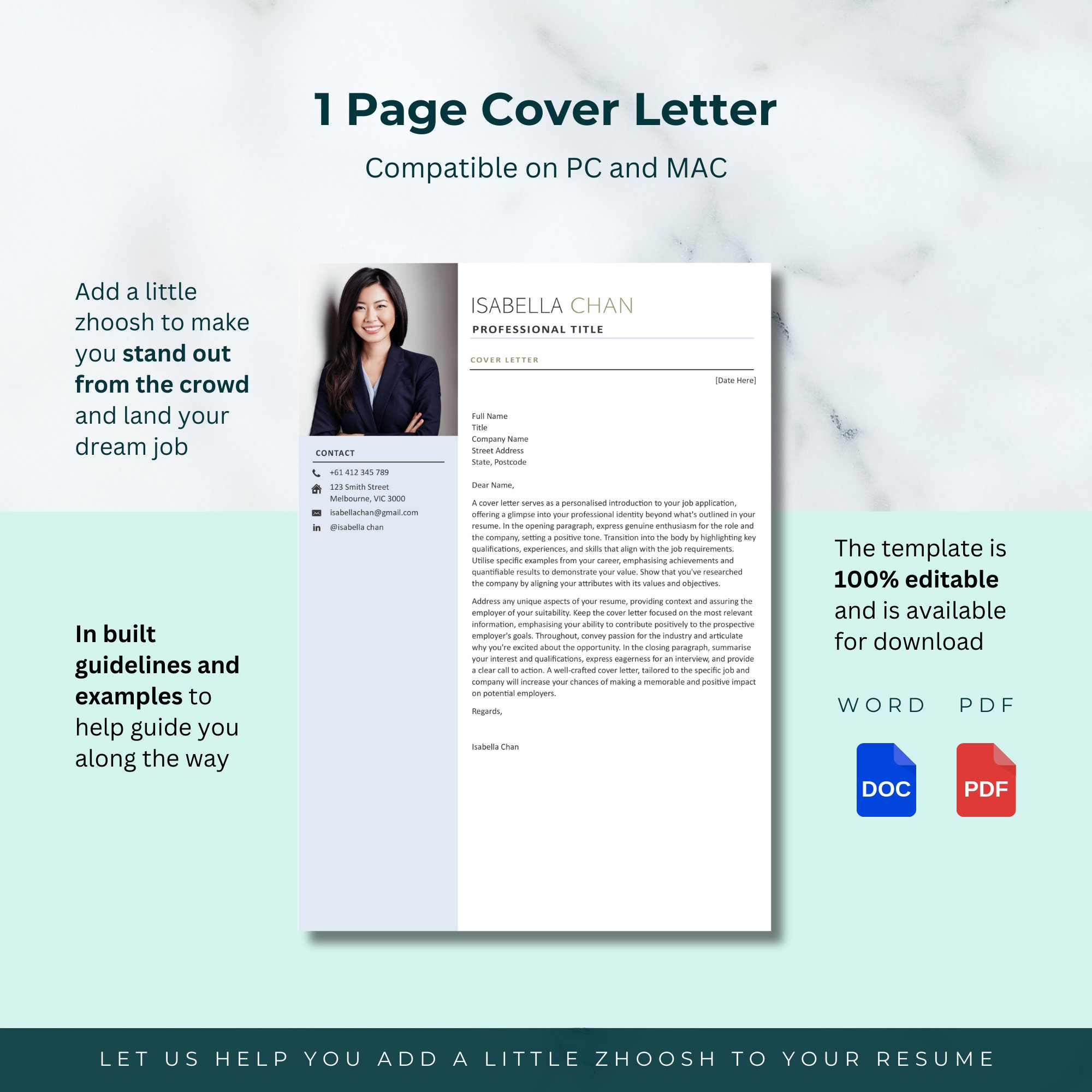 Resume Resume Template Cover Letter Cover Letter Template - Etsy