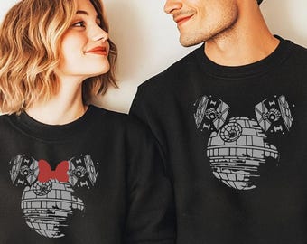 Star Wars Disney Shirt, Mickey Death Star T-Shirt, Minnie & Mickey Death Star Shirt, Star Wars Couple Shirt, Disney Shirts, Star Wars Gift