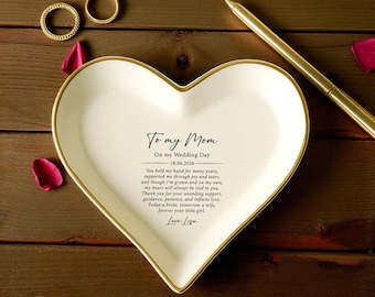 Mom Wedding Ring Dish  Personalized Jewelry Holder Custom Name Ring Dish Mother of the Bride Gift, Wedding Keepsake, Bridal Shower Gift Dish