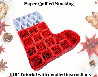 Tutorial en PDF para hacer medias navideñas con filigrana: Adorno navideño de papel