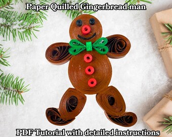 Tutorial en PDF de Hombrecito de Jengibre con Quilling: Adorno Navideño de Papel