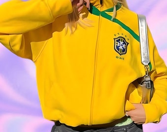 Y2K Brazil hoodie - Embroidered Aesthetichoodie - Women Clothing - Retro Blokette Aesthetic -  hoodie Y2K, hoodie for her-Brazil