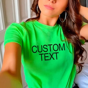Custom brat Baby Tee - Ropa de Mujer - Camiseta Y2K -ee, Brat Shirt, Custom Brat Shirt, custom text 9