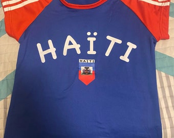 Haití top - Camiseta estética bordada - Ropa de mujer - Retro Blokette Estética - Camiseta Y2K, Camisa para ella- Haití