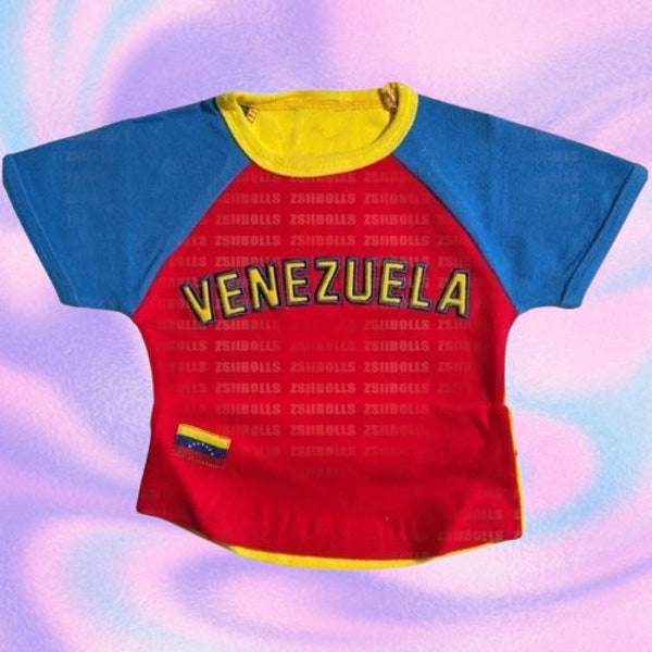 Y2K Venezuela T-shirts bébé - Camiseta Estética Bordada - Ropa de Mujer - Estética Retro Blokette - Camiseta Y2K, Camisa para ella - Venezuela
