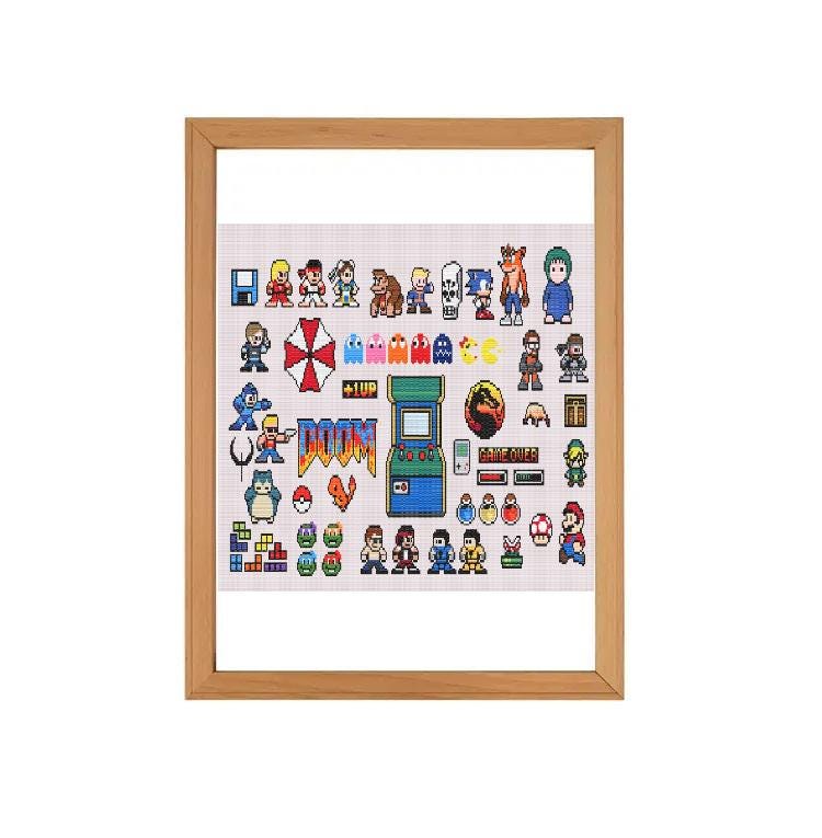 40+ Mini Retro Video Game Mini Cross Stitch Patterns