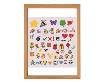 40+ Mini Emoji Cross Stitch Patterns