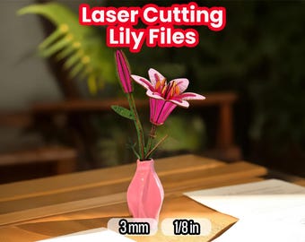 SVG Flower Lily 3D Laser Cutting File for Flower Bouquet