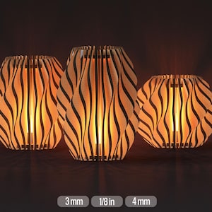 SVG Tealight Holder Wave Design DXF Laser Cutting Files Bundle